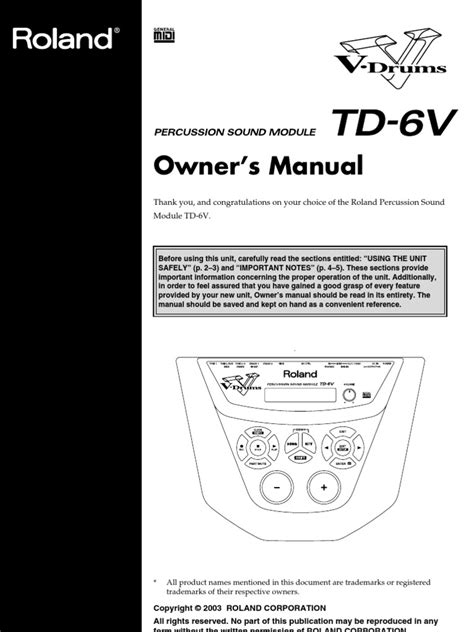 roland td6v manual Kindle Editon
