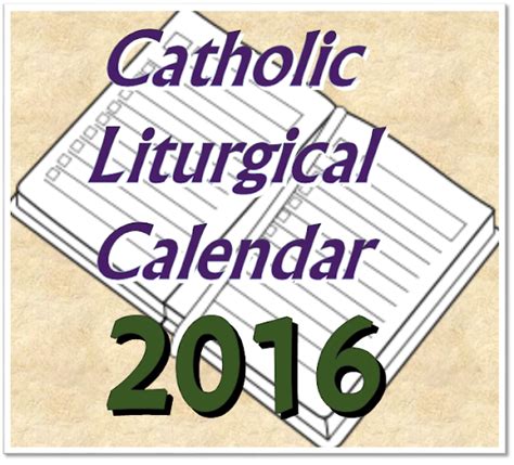 roman catholic liturgical calendar 2016 Epub