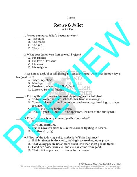 romeo and juliet answers act 2 Epub