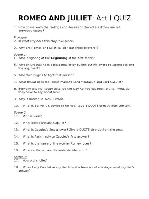 romeo and juliet questions and answer Doc