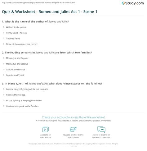 romeo and juliet questions and answers act 1 Epub