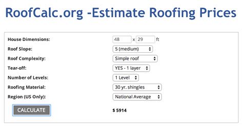 roof repair costs calculator Doc