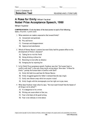 rose for emily selection test answers Reader