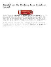 ross simulation solution manual Kindle Editon