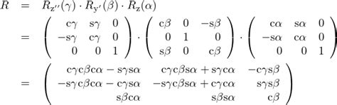 rotation matrix euler angles calculator