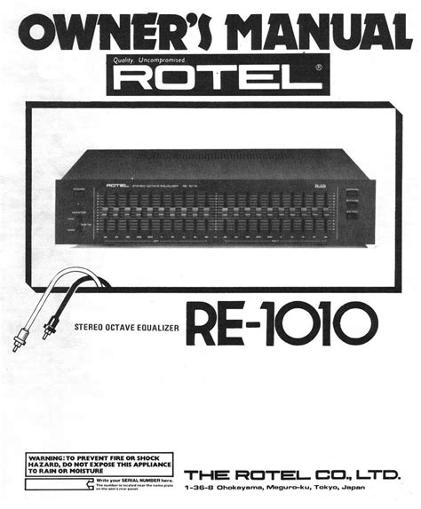 rotel re 1010 owners manual Kindle Editon