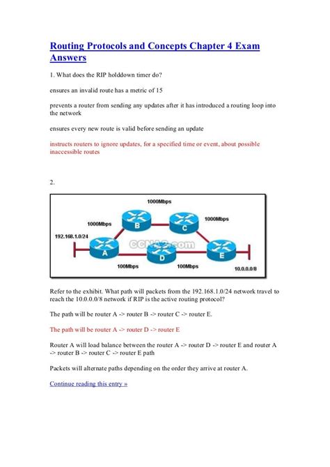 routing protocols and concepts final exam answers 2013 Reader