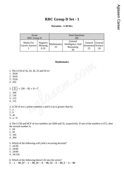 rrcnr group d sample paper Reader