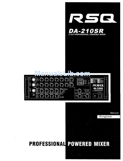 rsq da 210sr amps owners manual Doc