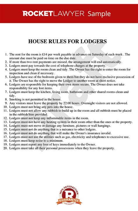 rules for renting a room in your house