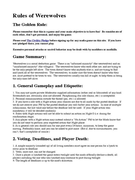 rules for werewolves Kindle Editon