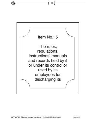 rules regulations instruction manual and records for Epub