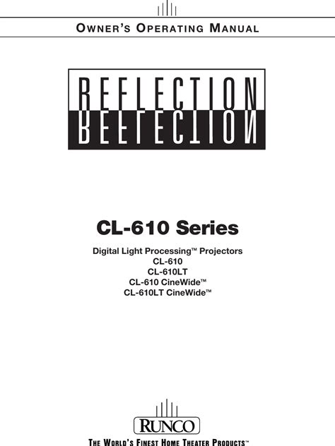 runco cl 610 610lt user guide Reader