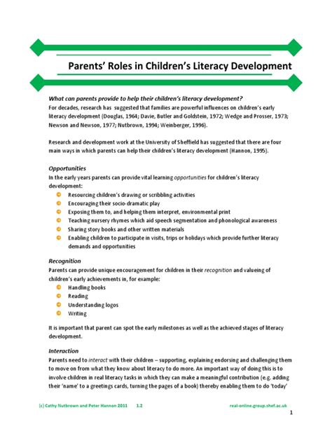 running head parental role in development pdf PDF