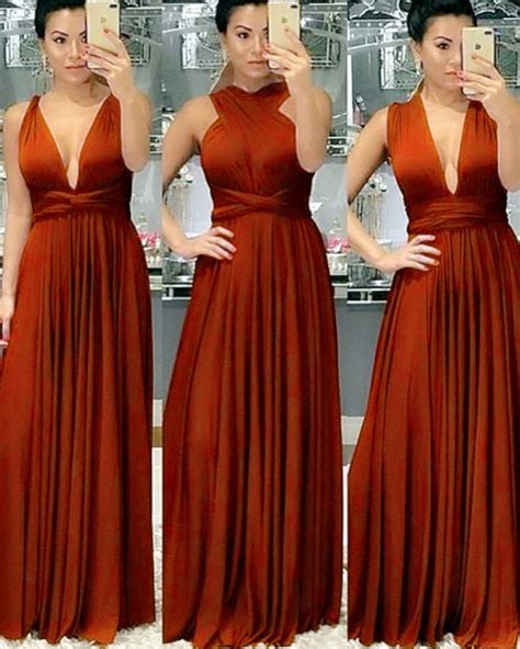 rust orange dress