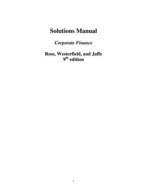 rwj 9th edition solutions manual Kindle Editon