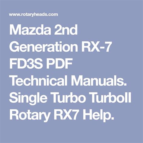 rx7 fd3s workshop manual Kindle Editon