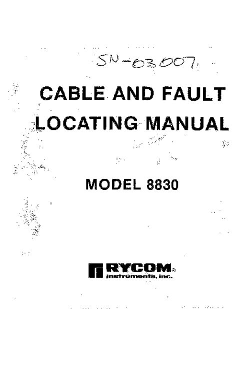 rycom 8830 cable fault locating user guide Kindle Editon