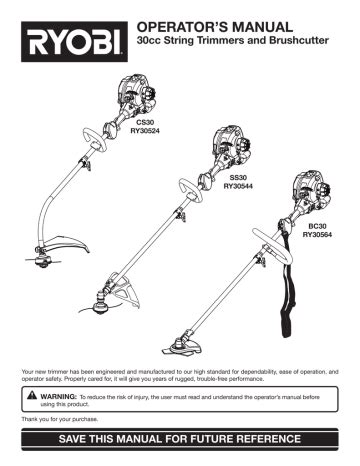 ryobi weed eater ss30 manual Epub