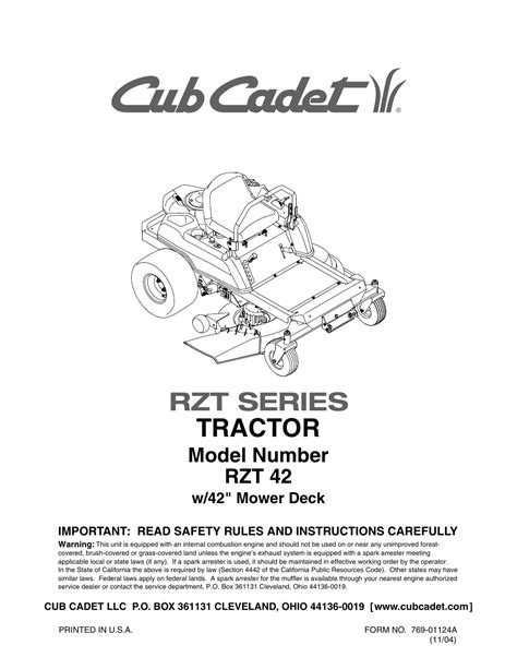 rzt 50 service manual Reader