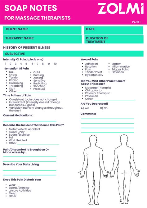 s o a p notes examples massage therapy Doc