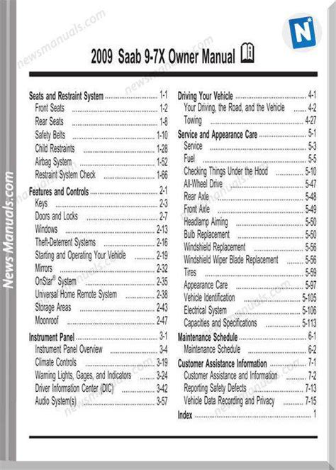 saab 9 7x owners manuals Doc