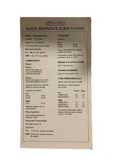 saab keys quick reference guide Doc
