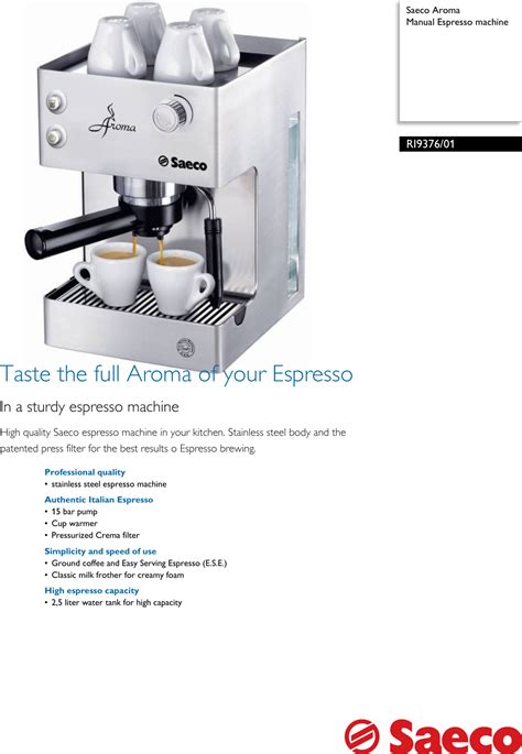 saeco espresso machine manual Epub