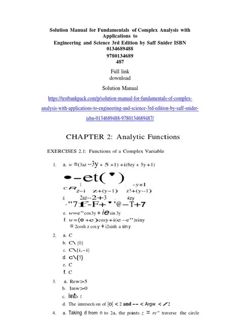 saff and snider fundamentals of complex analysis solutions Reader