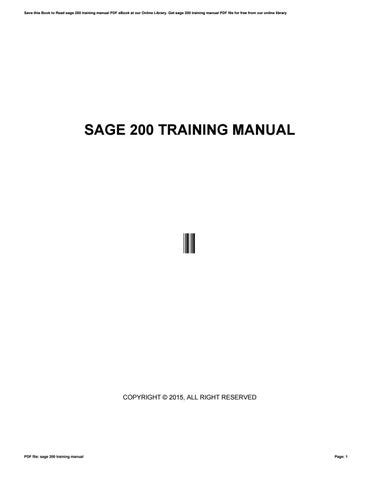 sage 200 training manual Ebook Kindle Editon