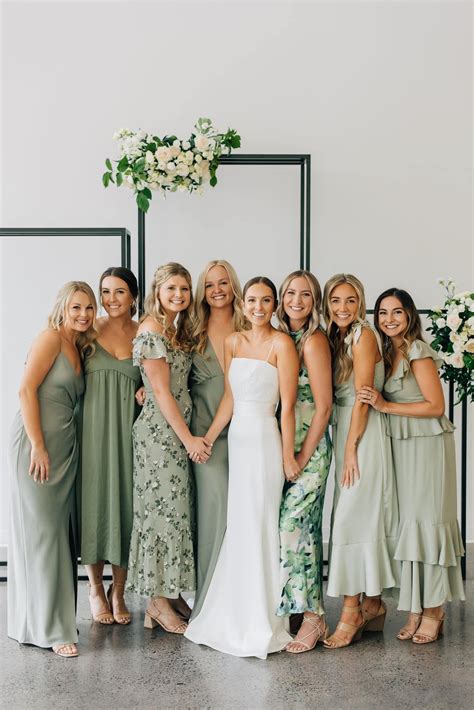 sage green floral bridesmaid dresses