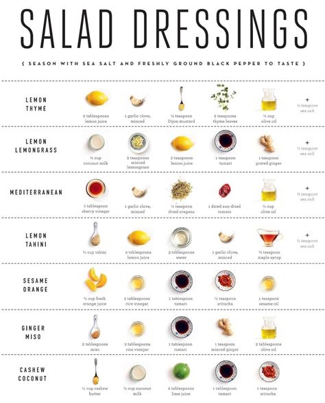 salad dressings list