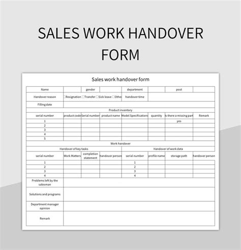 sales handover document template Doc