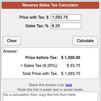 sales tax reverse calculator