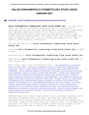 salon fundamentals cosmetology study guide answer key Epub