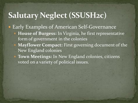 salutary neglect apush