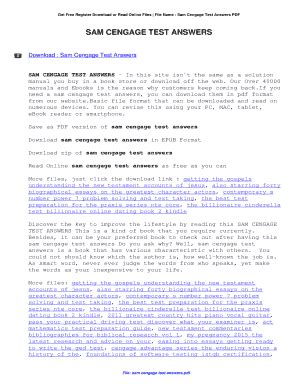 sam-cengage-exam-answers Ebook Kindle Editon