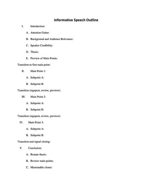 sample 5th grade outline informative speech Epub