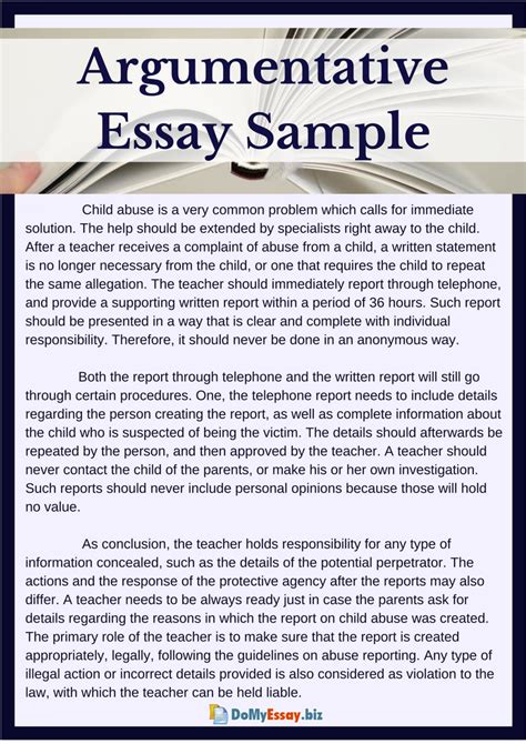 sample argumentative essay for 6th grade Kindle Editon