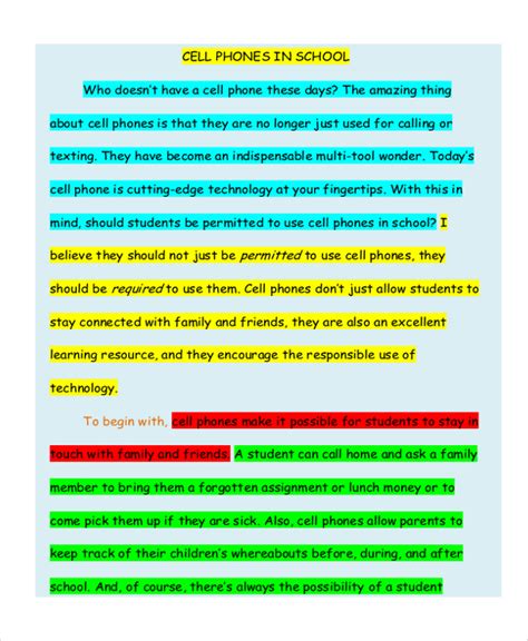 sample argumentative essay high school Reader