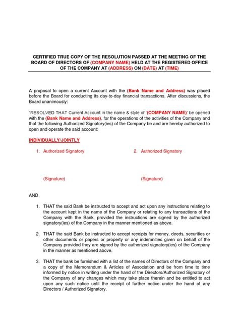 sample board resolution for bank overdraft Reader