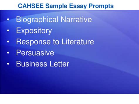 sample cahsee essay prompts Reader