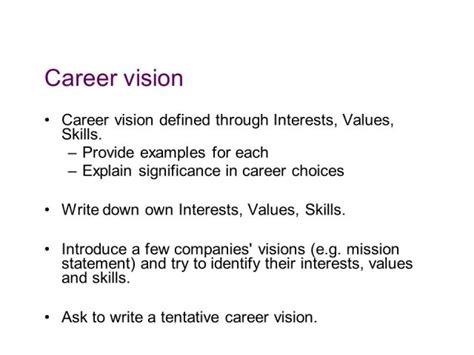 sample career vision PDF