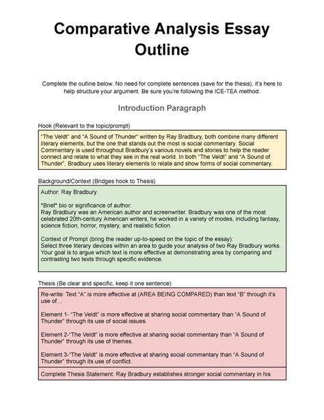 sample comparative analysis essay Epub