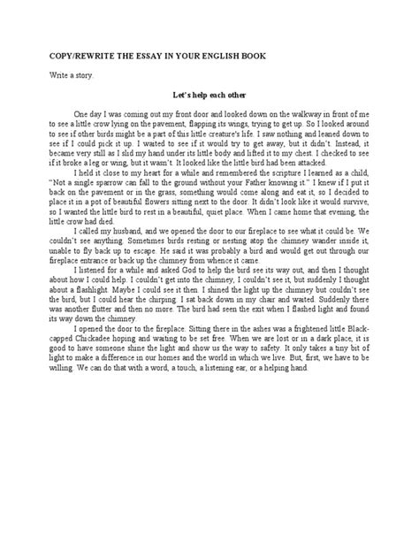 sample essay for form 4 Epub