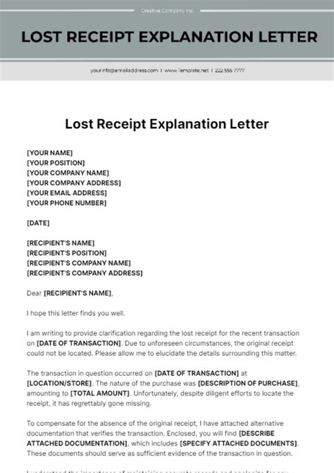 sample explanation letter lost documents Reader