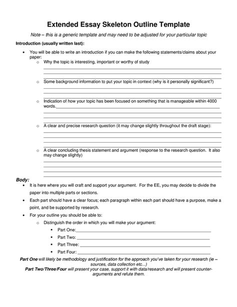 sample extended essay outline Reader