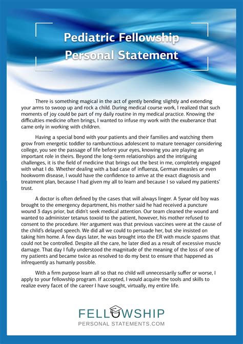 sample fellowship personal statement Doc