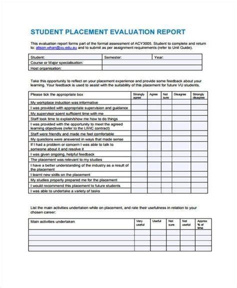 sample form of evaluation report sample form of evaluation report Doc