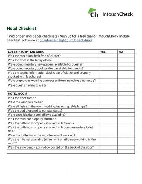 sample front desk training checklist Reader